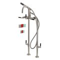 Aqua Vintage CCK8408DKL Freestanding Tub Faucet with Supply Line, Stop Valve, Brushed Nickel CCK8408DKL